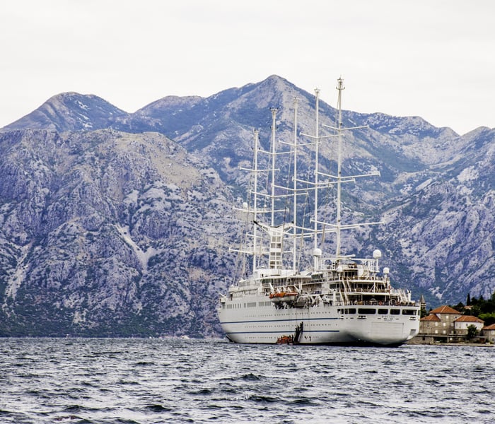 Wind Surf in Kotor, Montenegro, a popular stop on a croatia cruise
