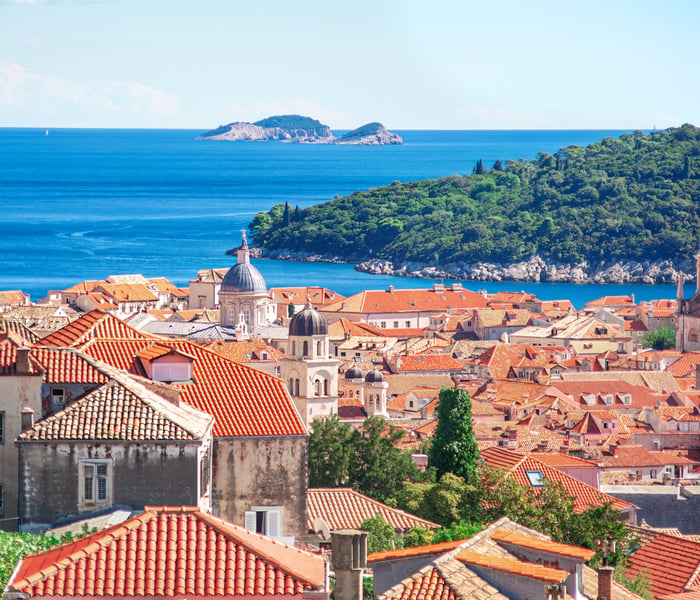 Panoramic view of Dubrovnik in Croatia, a popular stop on a croatia small ship cruise