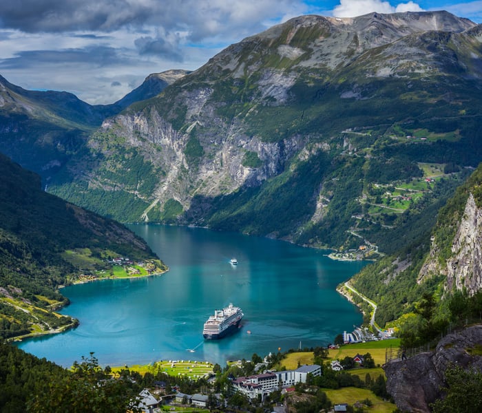 geirangerfjord in norway, a popular northern europe cruise port