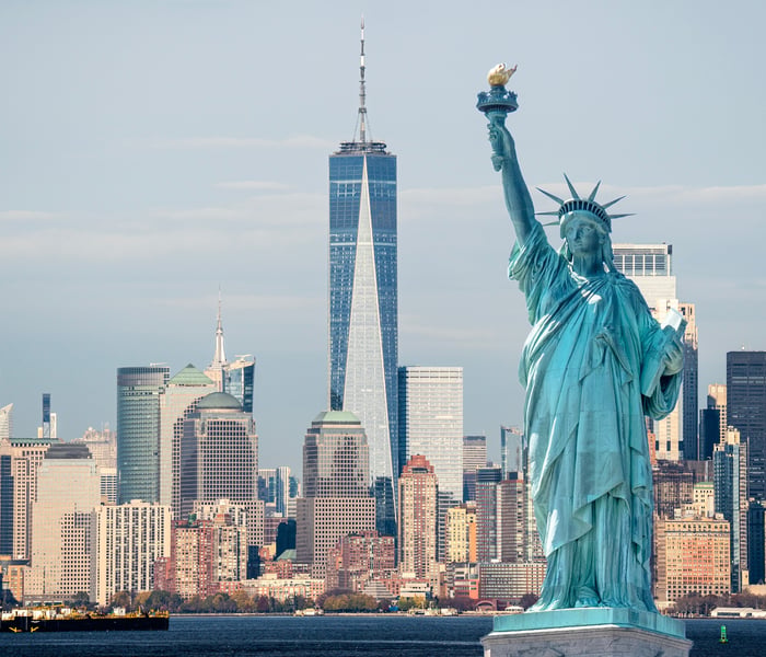 the statue of Liberty in new york, a popular stop on canada and new england cruises