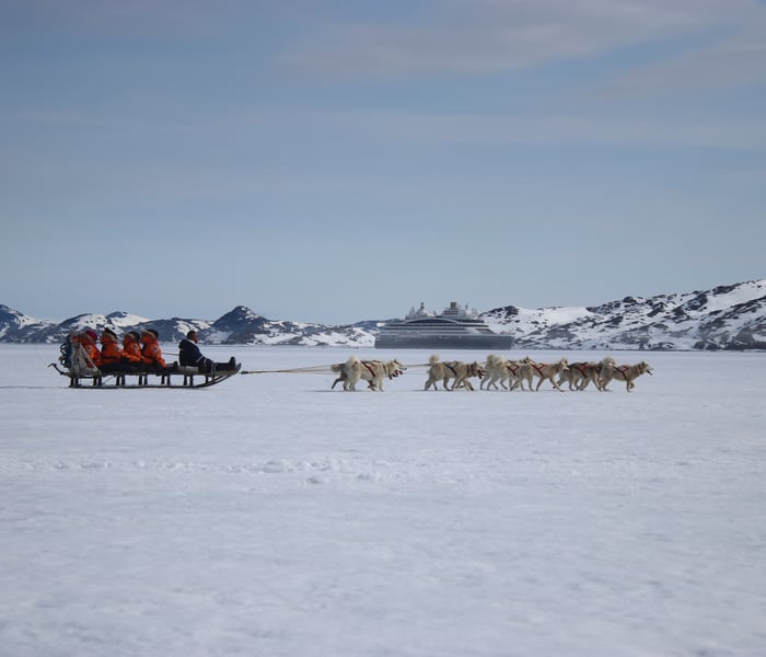 Dog sledding with Ponant in Qenertivartivit, Greenland
