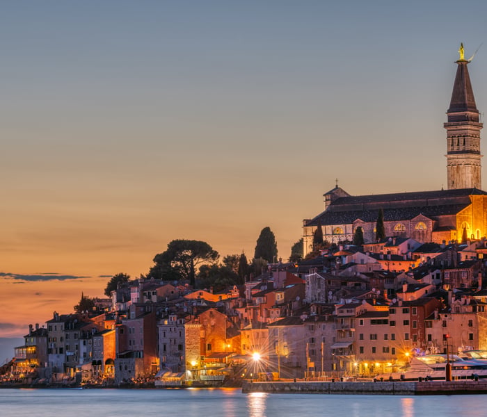 The Old Town of Rovinj in Croatia, a popular stop on a croatia cruise