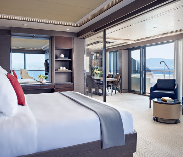 Owner’s Suite onboard the Ritz-Carlton Yacht Collection’s Evrima