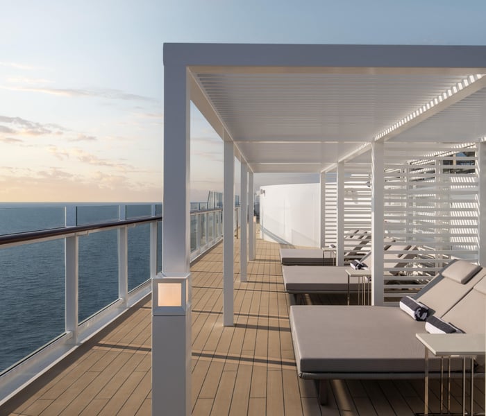 Cabanas on Deck 10 on Ilma, The Ritz-Carlton Yacht Collection