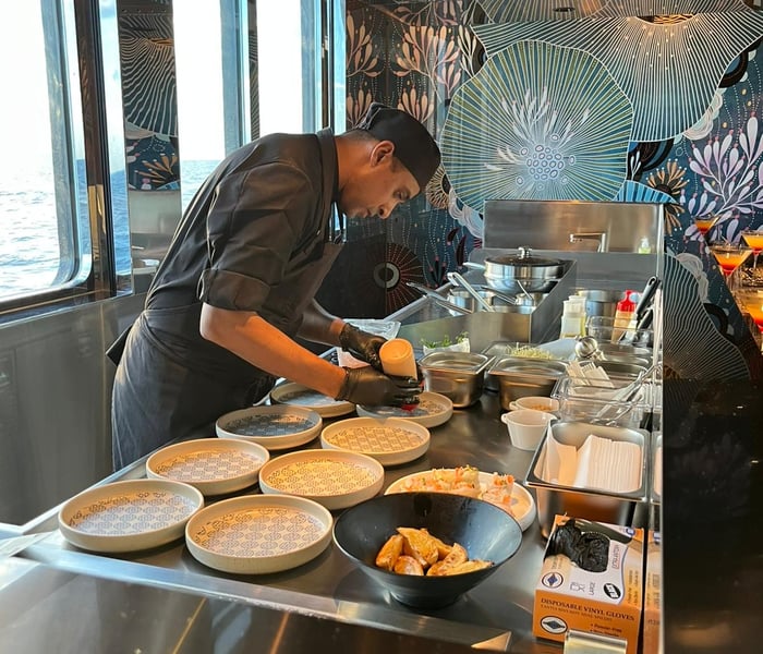 Night Market Grill Chef onboard Emerald Kaia