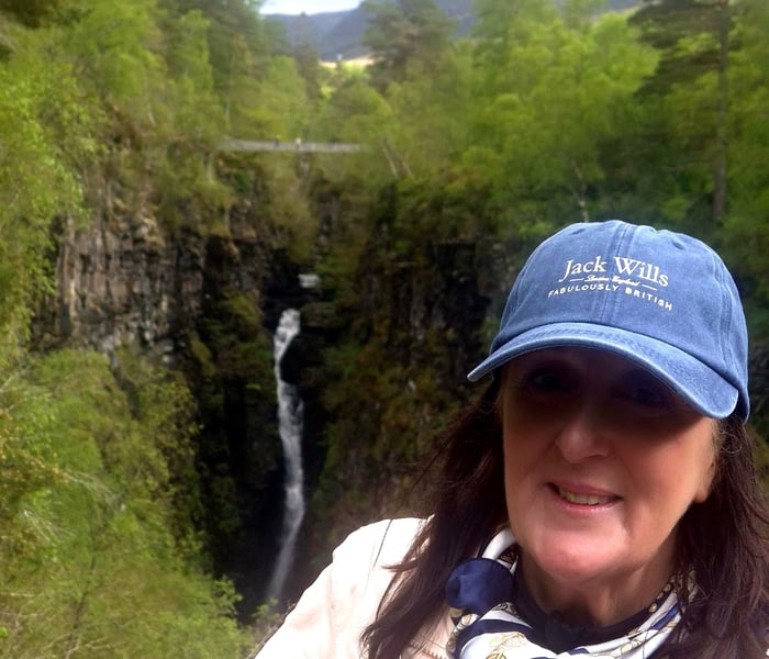 Heather exploring ashore in Scotland on a Hebridean Princess cruise