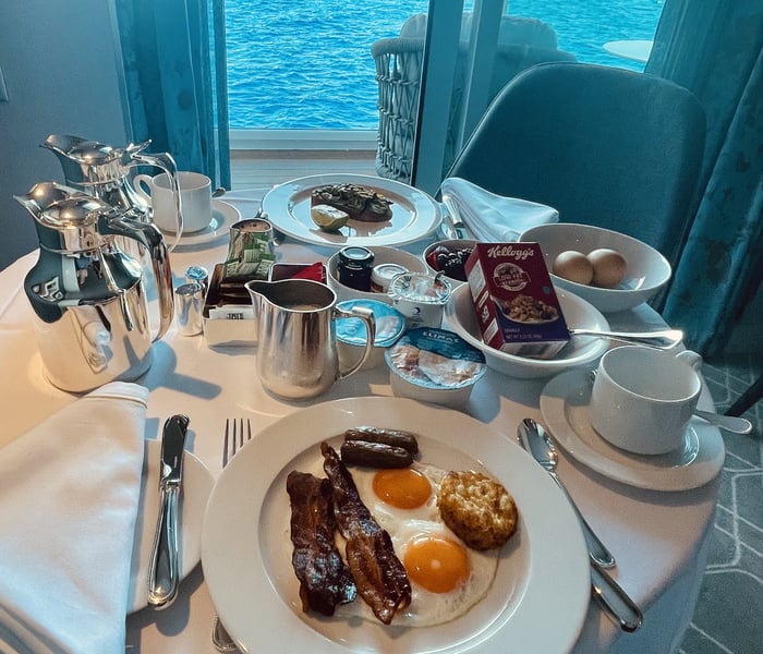 Breakfast in suite on Oceania's Allura