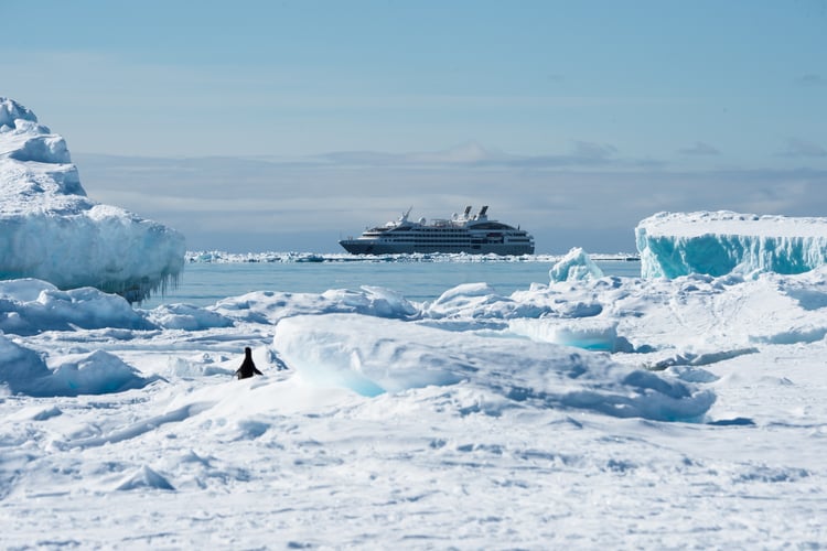 Ponant's Le Lyria sailing in Antarctica