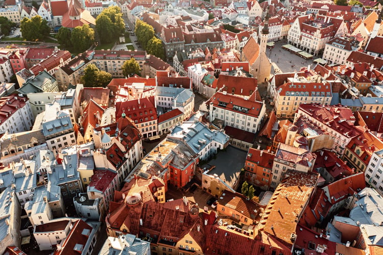 Tallinn Old Town, Estonia, a popular stop on a small ship Baltic cruise