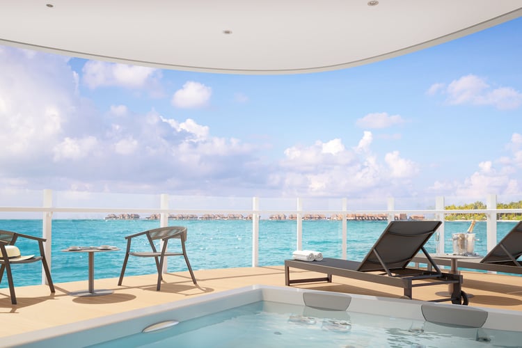 Otium Suite balcony on Silversea's new luxury ship, Silver Nova