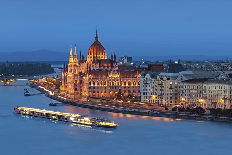 Scenic Opal river cruise ship in Budapest