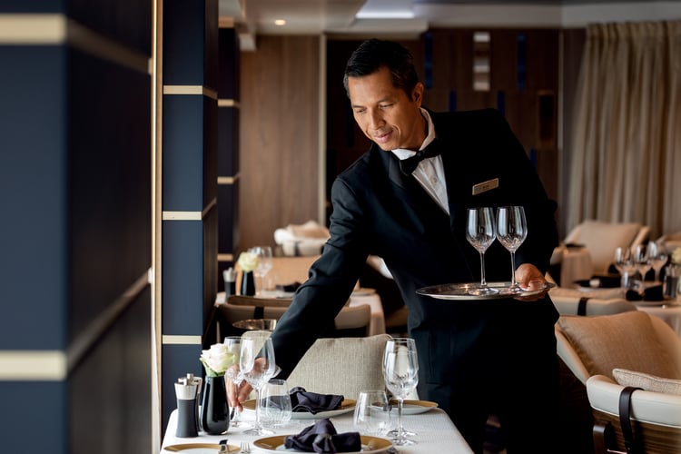 Open seating dining on Regent - read our guide to luxury cruise ship terminology if you're not sure what that means!