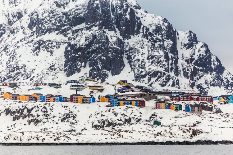 Colourful houses in Maniitsoq, Greenland