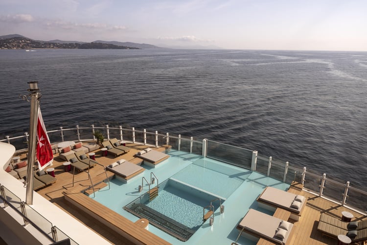 beach house pool on Ilma, The Ritz-Carlton Yacht Collection
