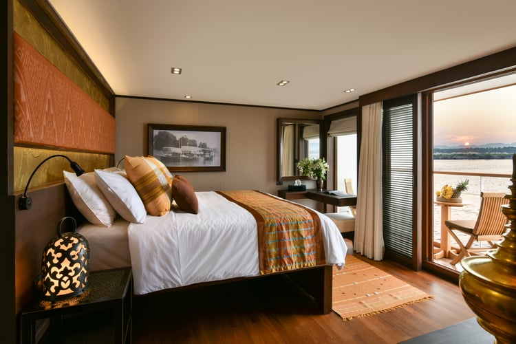 How to choose your river cruise cabin, such as this Deluxe Suite on Sanctuary Ananda