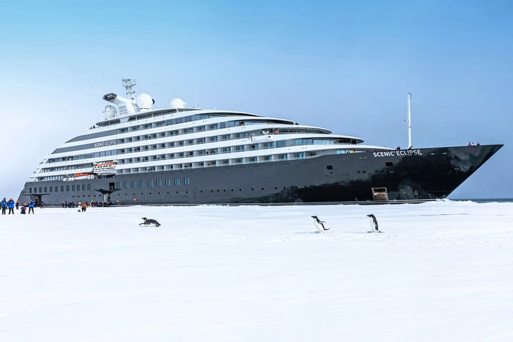 Scenic Eclipse in Antarctica, captained by Erwan Le Rouzic