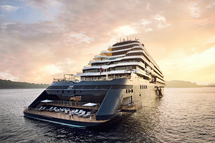 Exterior of Ritz-Carlton Yacht Collection's Evrima