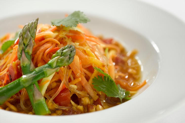 Green papaya kelp noodle salad, part of Oceania Cruises' new vegan-friendly plant-based menu