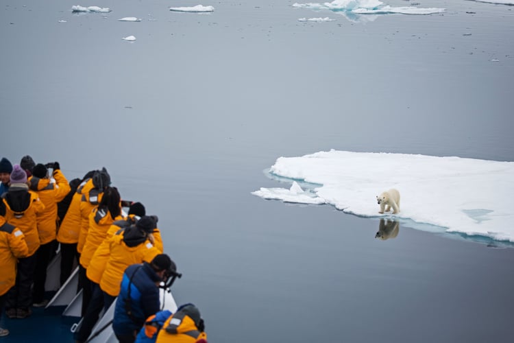 Polar bear spotting on a Quark Expeditions cruise to the Arctic
