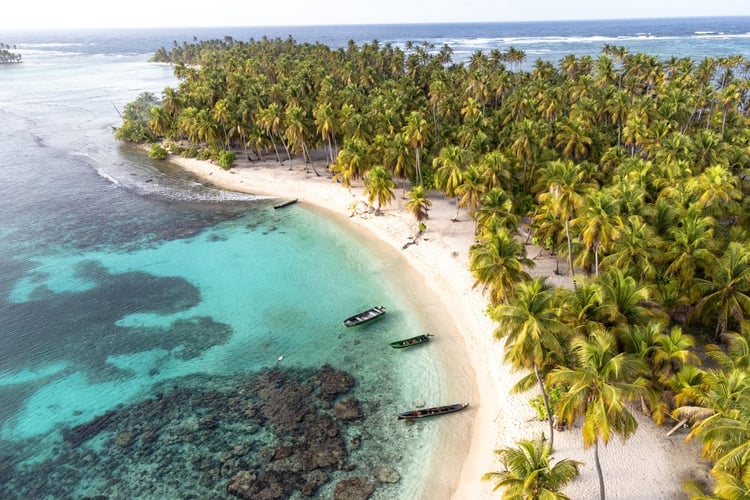 San Blas Islands in Panama, a port of call on some small ship Caribbean cruises