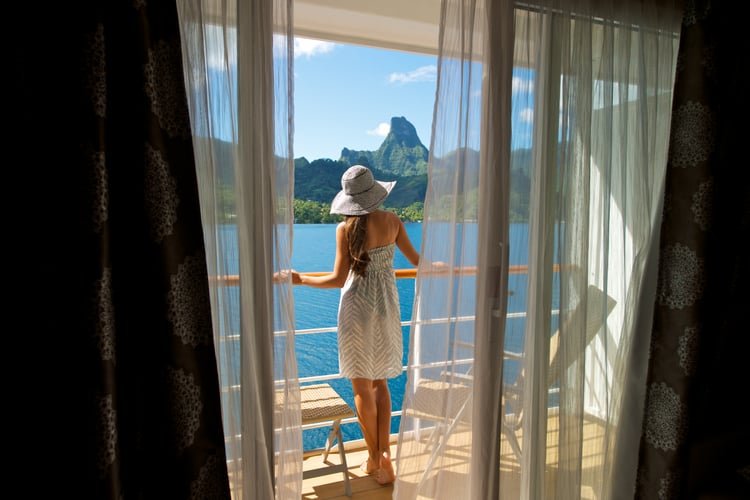 Balcony suite on Paul Gauguin Cruises - Read our cabin size guide to find out more
