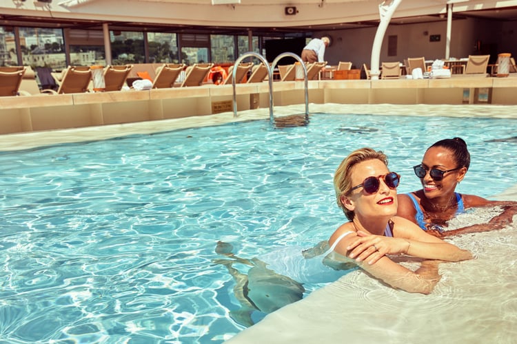 Pool on board Seabourn Encore, one of our top tips for first time luxury cruisers