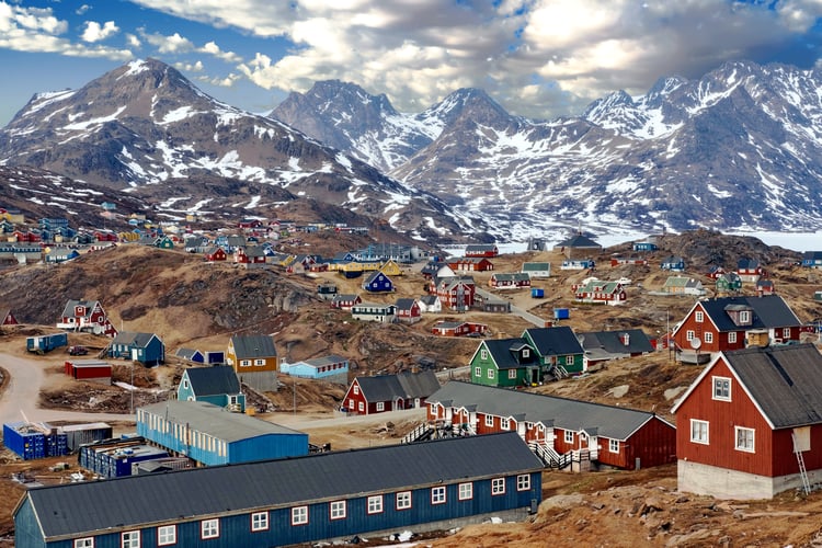 Tasiilaq in Greenland, one of the destinations you can reach on a longer cruise from the UK