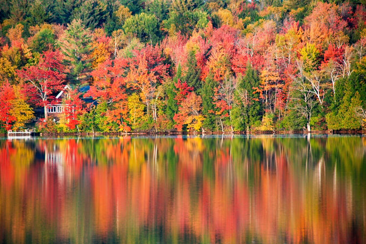 a national park in new england during autumn, the best time to visit canada and new england on a cruise
