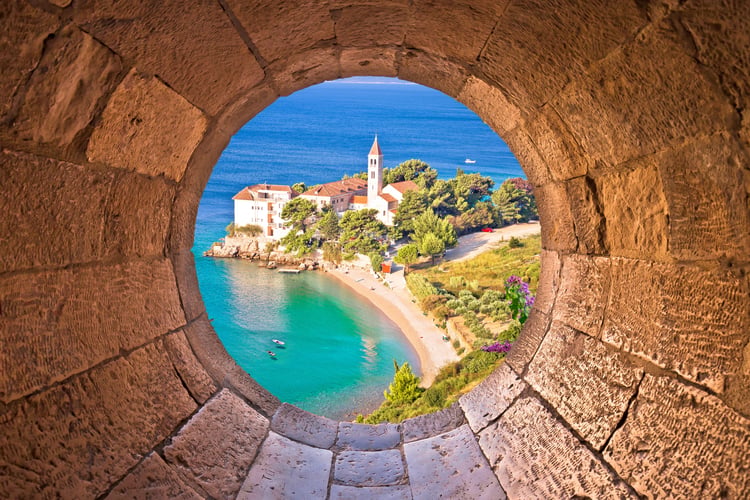 view of Bol on Brac Island in Croatia, a popular Croatia cruise port