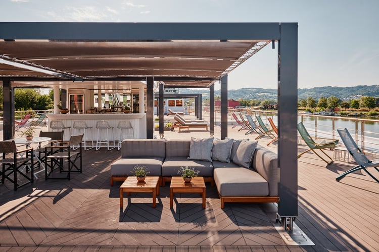 Deck on Riverside Luxury Cruises' Mozart, one of the best European river cruise lines
