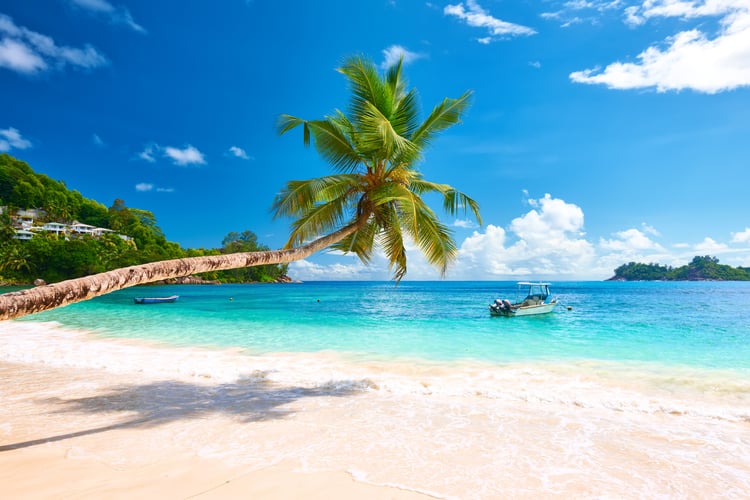 Beach in Mahe in the Seychelles