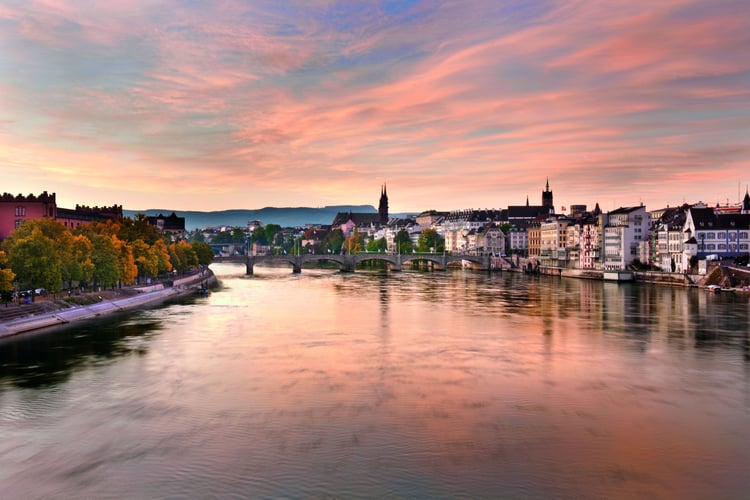 The Rhine River in Basel, Switzerland