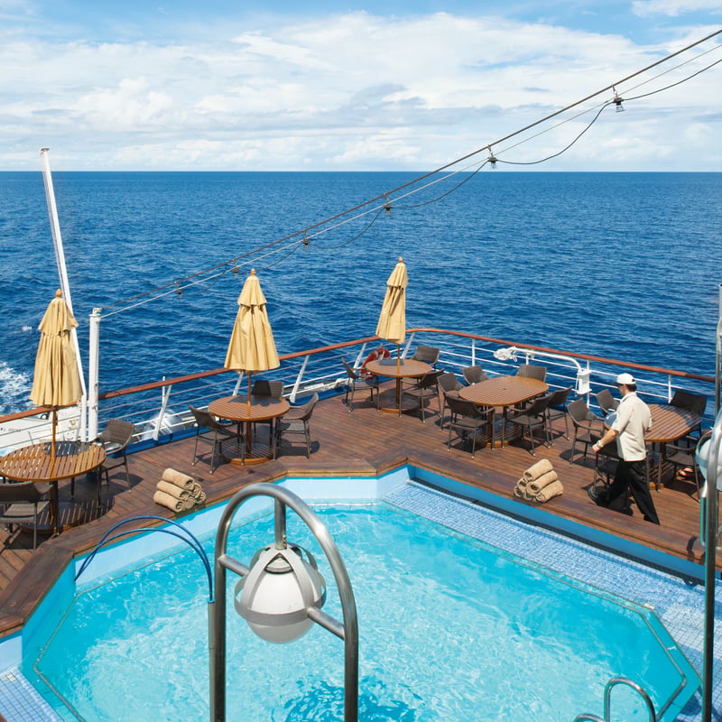 Silver Discoverer pool deck