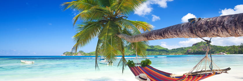 Hammock on the beach in Mahé, Seychelles