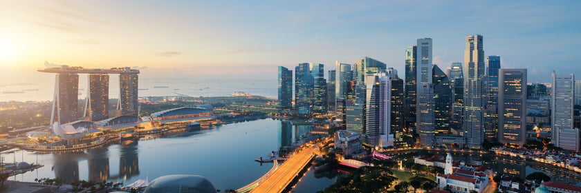 Singapore skyline at dusk