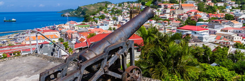 Cannon overlooking St George's, Grenada