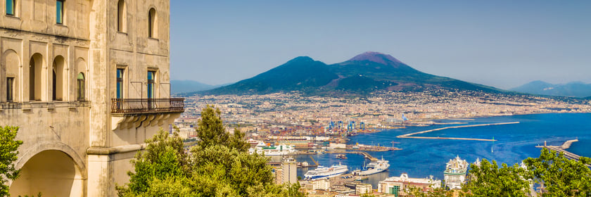 View of Naples and Vesuvius, Italy