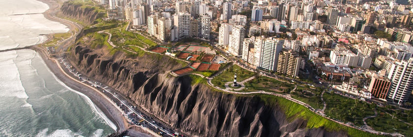 Miraflores cliffs in Lima, Peru