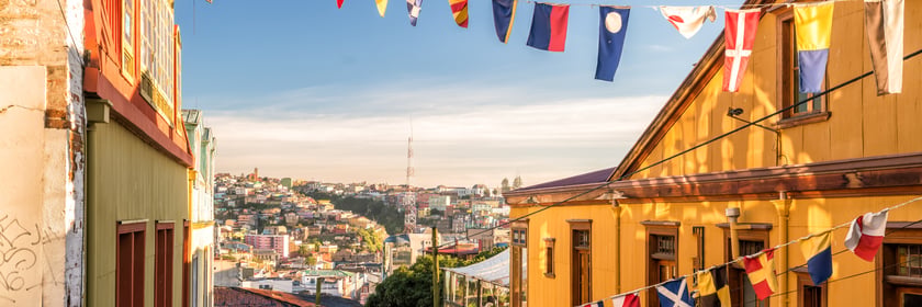 Colourful buildings in Valparaíso, Chile