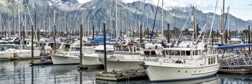 Boats in Seward harbour, Alaska