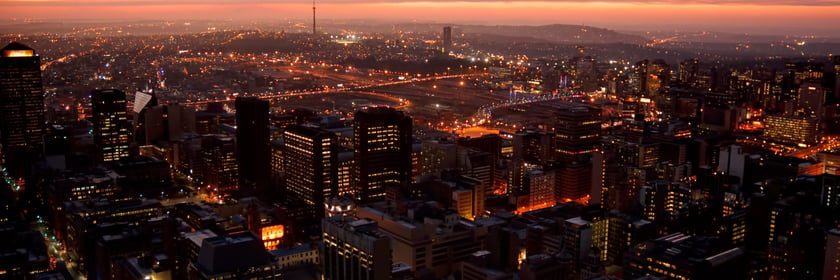 Sunset over Johannesburg, South Africa