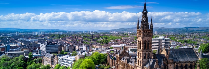 Aerial view of Glasgow, Scotland