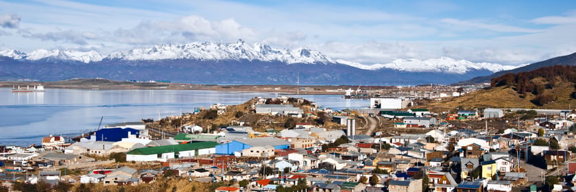 Aerial view of Ushuaia, Argentina