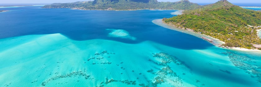 Aerial view of Bora Bora, French Polynesia