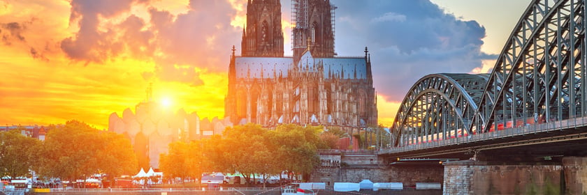 Sunset over Cologne cathedral, Germany
