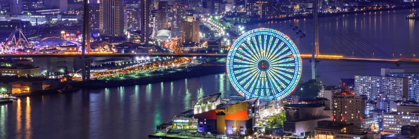Osaka, Japan by night