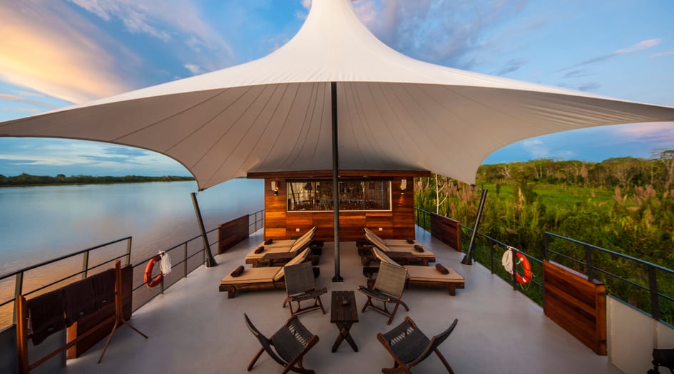 Outdoor Lounge on Aqua Expeditions' river cruise ship Aria Amazon