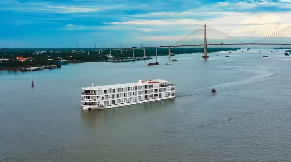Viking Saigon sailing the Mekong River
