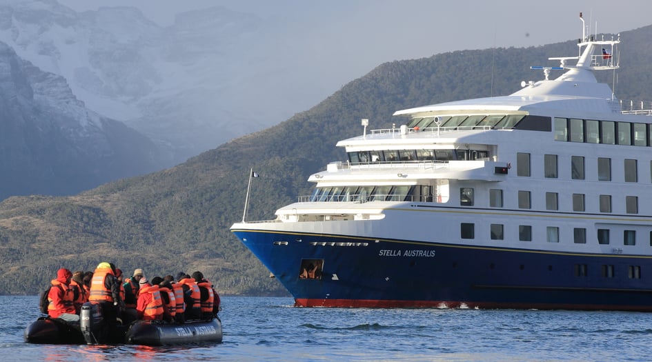 Stella Australis with zodiac boat