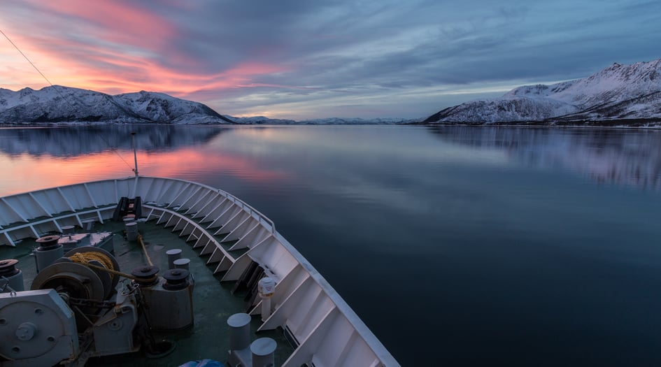 Sunset on the MS Vesteralen